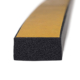 Ribbed adhesive rubber seal strip extrusions with yellow tape